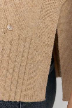 Jersey lana cuello cisne costura central