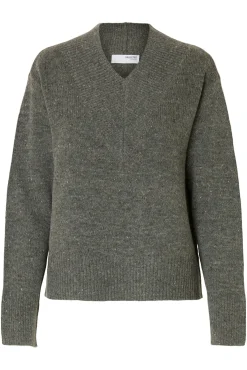 Jersey lana cuello pico.