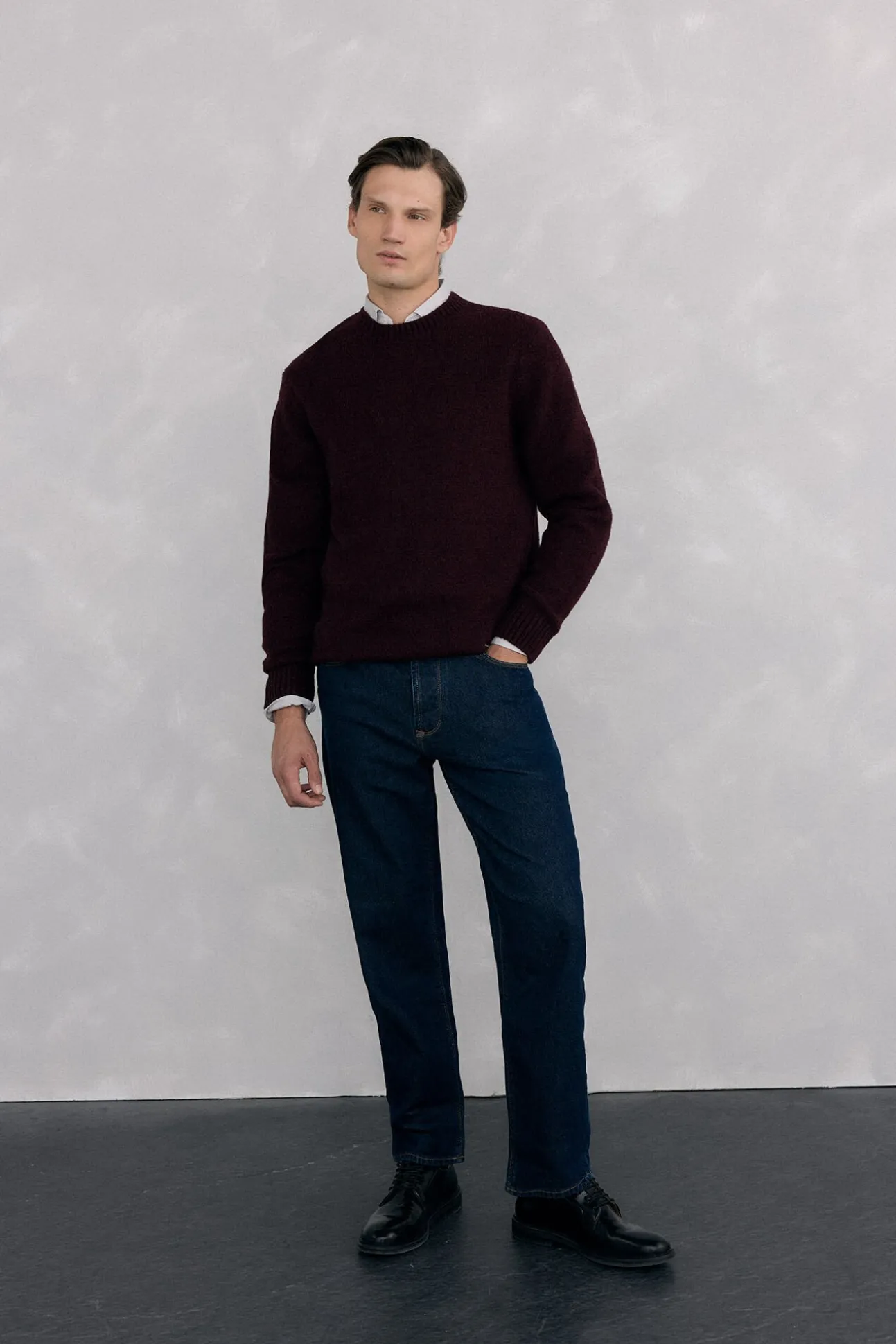 Jersey lana estructura cuello redondo