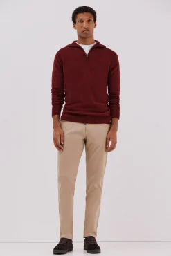 Jersey lana lambswool cuello abierto cremallera