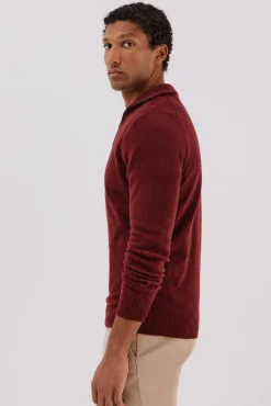 Jersey lana lambswool cuello abierto cremallera