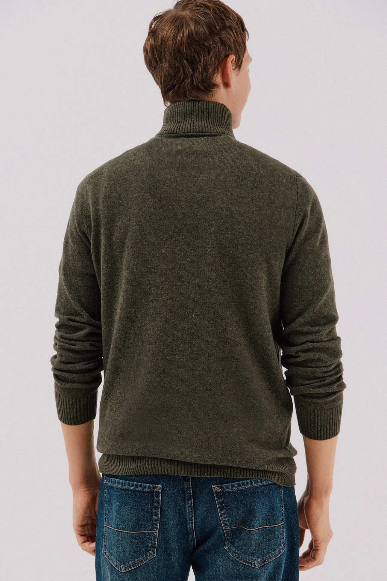 Jersey lana lambswool cuello abierto cremallera