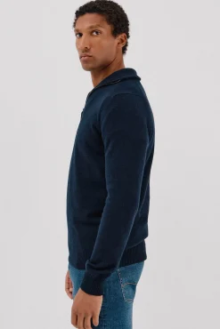 Jersey lana lambswool cuello abierto cremallera