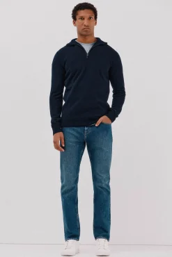 Jersey lana lambswool cuello abierto cremallera