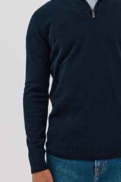 Jersey lana lambswool cuello abierto cremallera