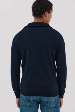 Jersey lana lambswool cuello abierto cremallera