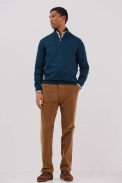 Jersey lana torzal cuello cremallera