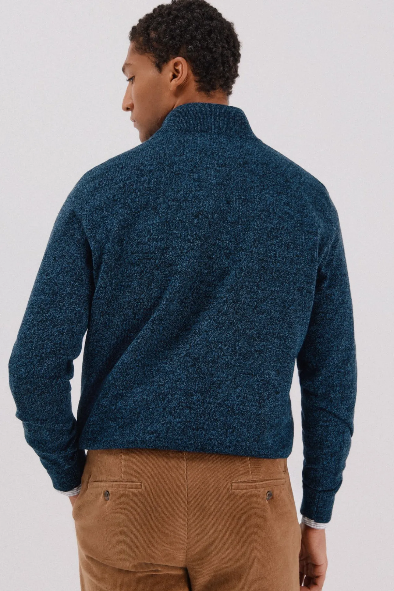 Jersey lana torzal cuello cremallera