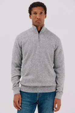 Jersey lana torzal cuello cremallera