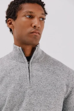 Jersey lana torzal cuello cremallera