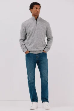 Jersey lana torzal cuello cremallera