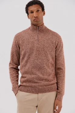 Jersey lana torzal cuello cremallera