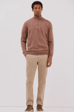 Jersey lana torzal cuello cremallera