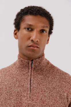 Jersey lana torzal cuello cremallera