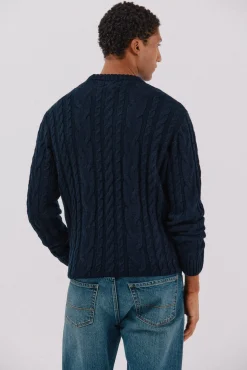 Jersey lana trenzado cuello caja