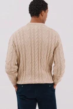 Jersey lana trenzado cuello caja