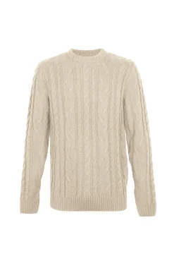 Jersey lana trenzado cuello caja