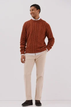 Jersey lana trenzado cuello caja