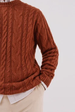 Jersey lana trenzado cuello caja