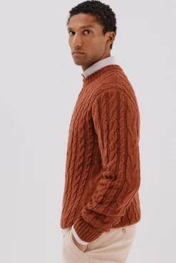 Jersey lana trenzado cuello caja