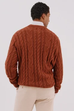 Jersey lana trenzado cuello caja