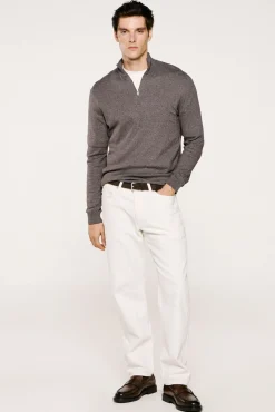 Jersey media cremallera 100% algodón.