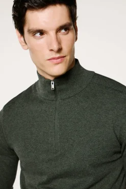 Jersey media cremallera 100% algodón.