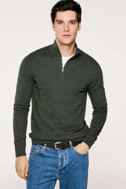 Jersey media cremallera 100% algodón.