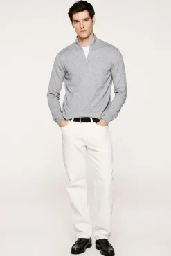 Jersey media cremallera 100% algodón.