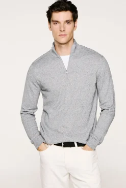 Jersey media cremallera 100% algodón.