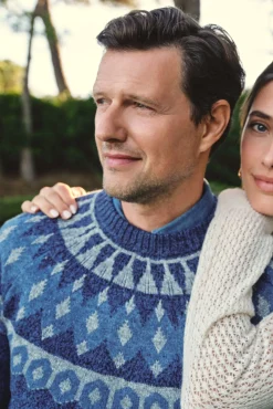 Jersey navideño fantasía lana cuello caja