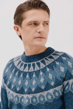 Jersey navideño fantasía lana cuello caja