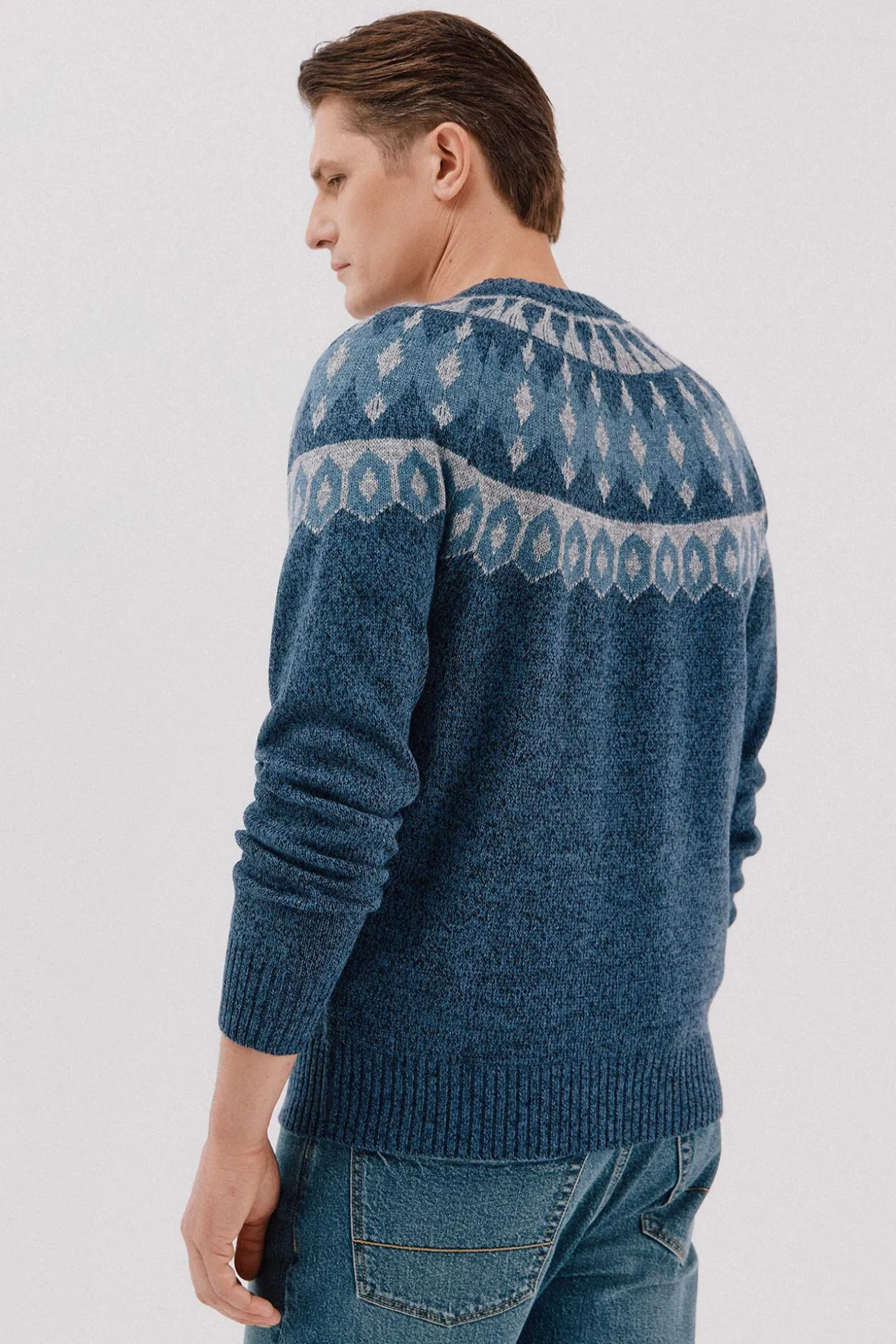 Jersey navideño fantasía lana cuello caja