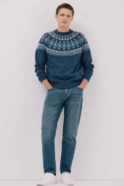 Jersey navideño fantasía lana cuello caja