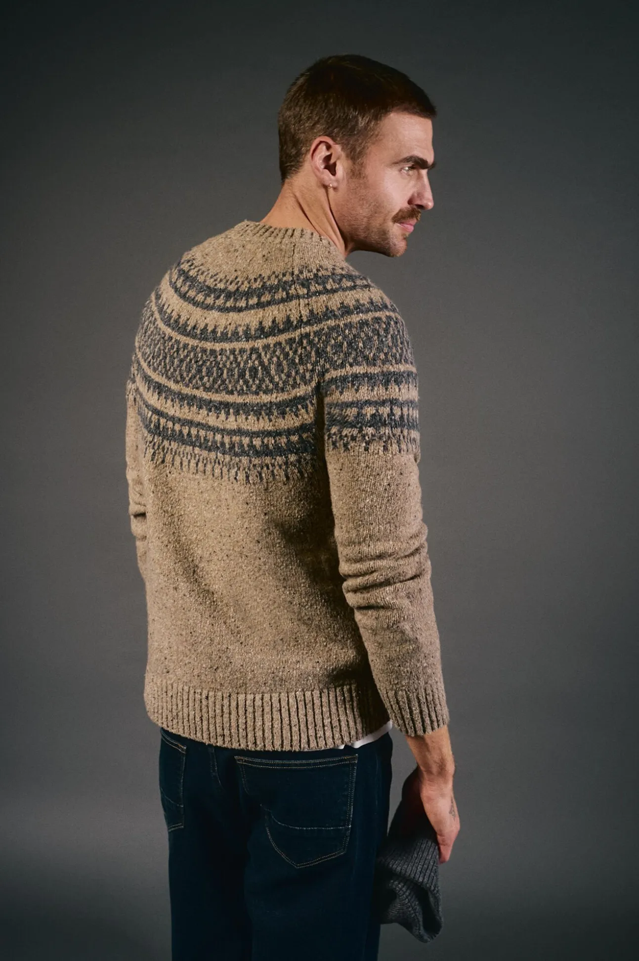 Jersey navideño jacquard cuello caja