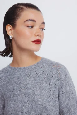 Jersey pointelle lurex