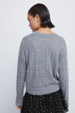 Jersey pointelle lurex