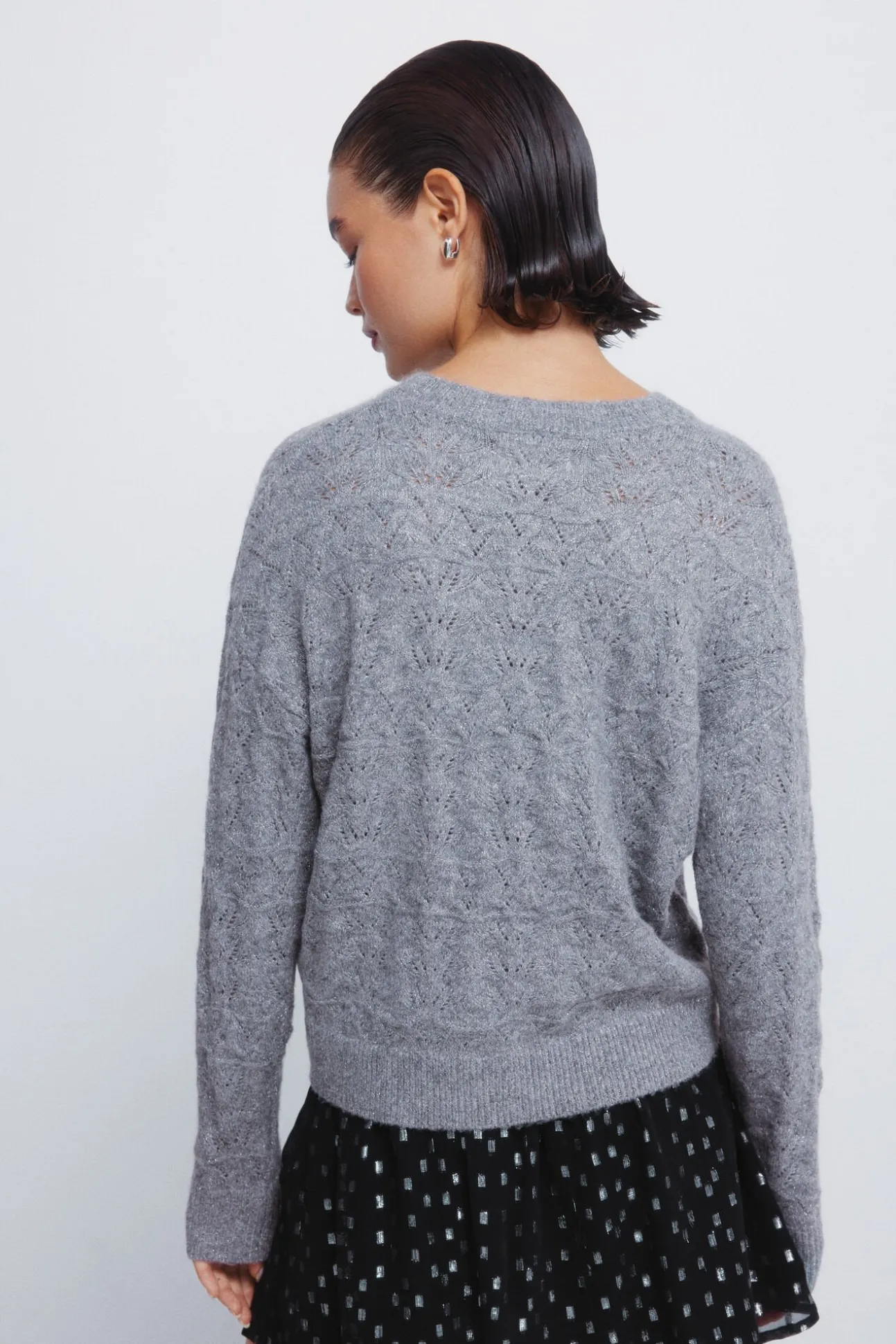 Jersey pointelle lurex