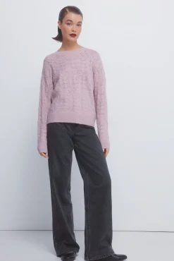 Jersey pointelle lurex