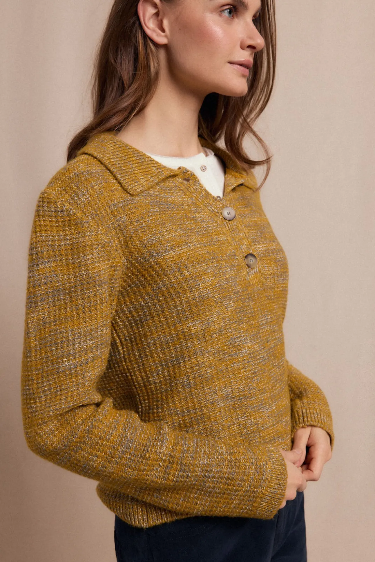 Jersey polo jaspeado