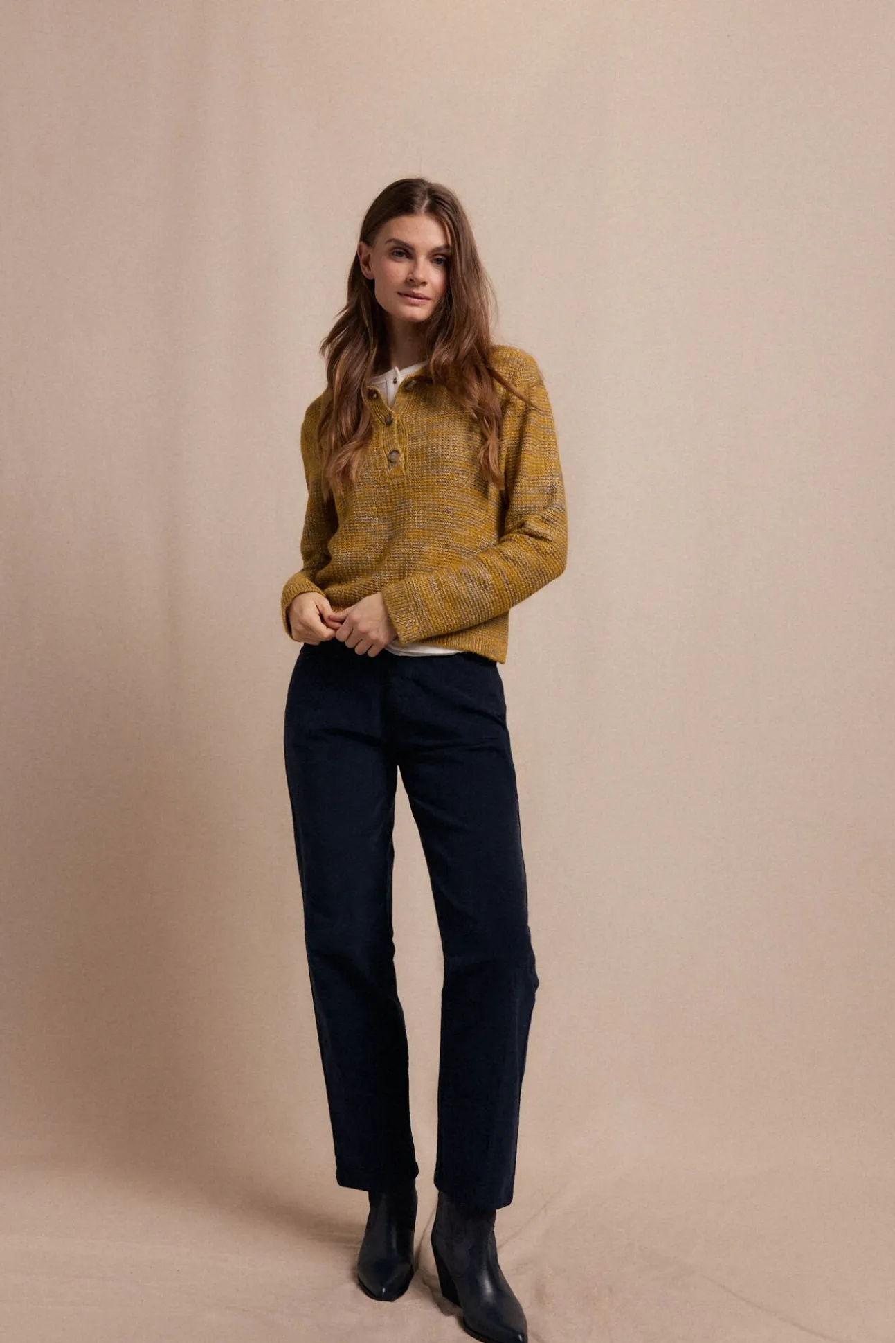 Jersey polo jaspeado