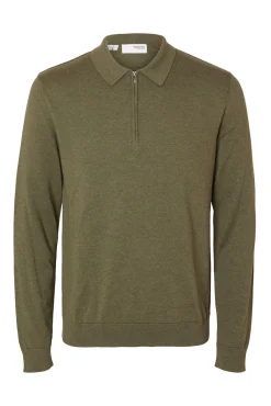 Jersey polo media cremallera 100% algodón.