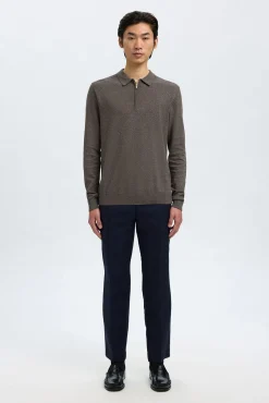 Jersey polo media cremallera 100% algodón.