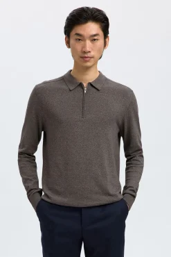 Jersey polo media cremallera 100% algodón.