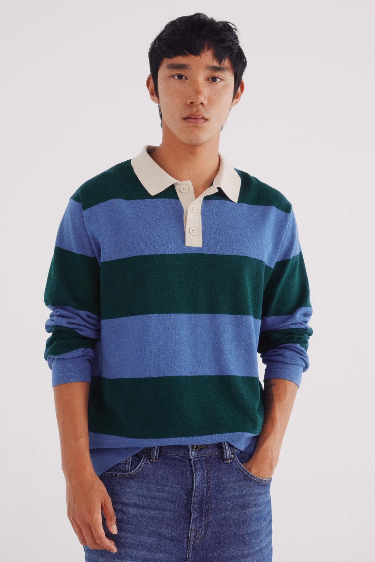 Jersey polo rayas anchas