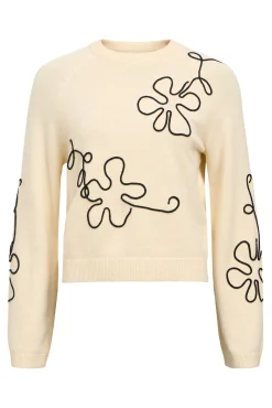 Jersey punto bordado flor