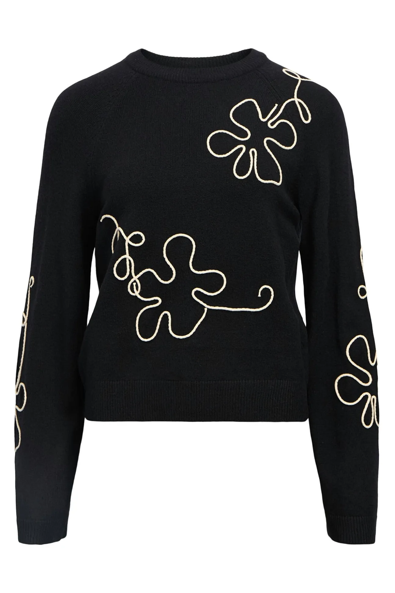 Jersey punto bordado flor