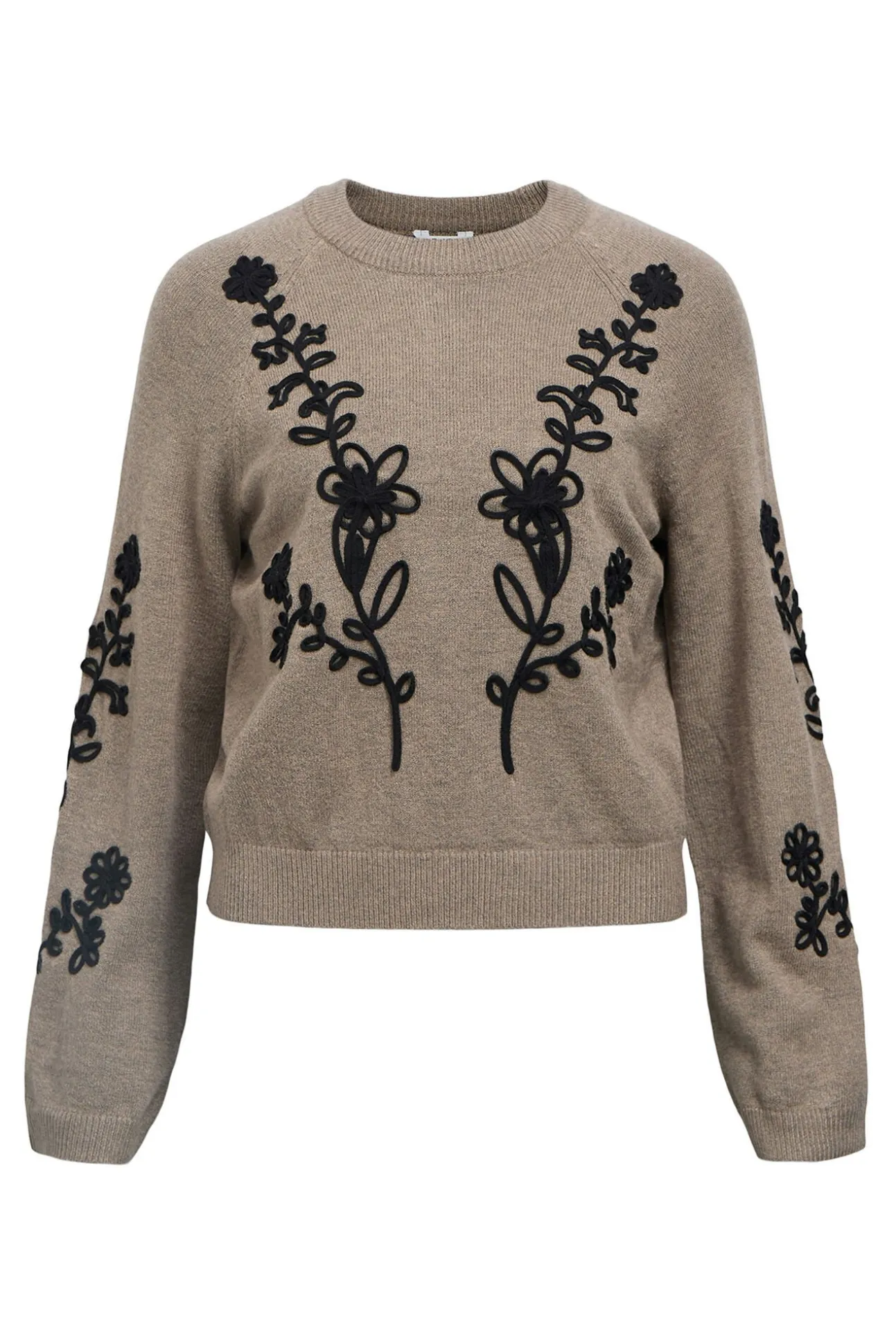 Jersey punto bordado flores
