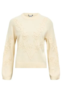 Jersey punto bordado flores