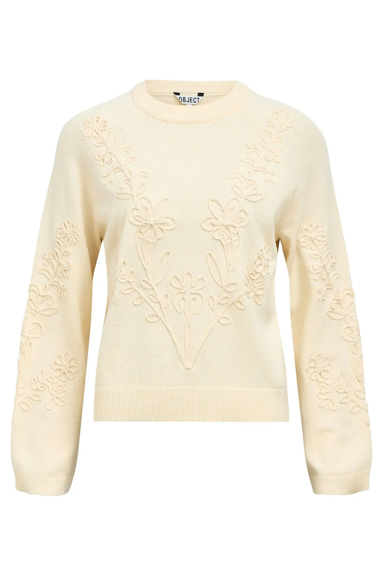 Jersey punto bordado flores